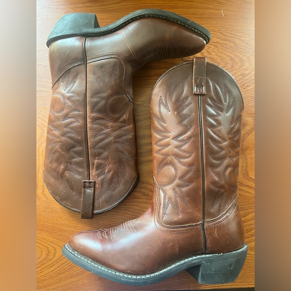 Men’s Unbranded Vintage Heavy Brown Leather Cowboy Boots